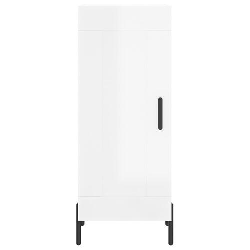 Skænk 34,5x34x90 cm konstrueret træ hvid højglans
