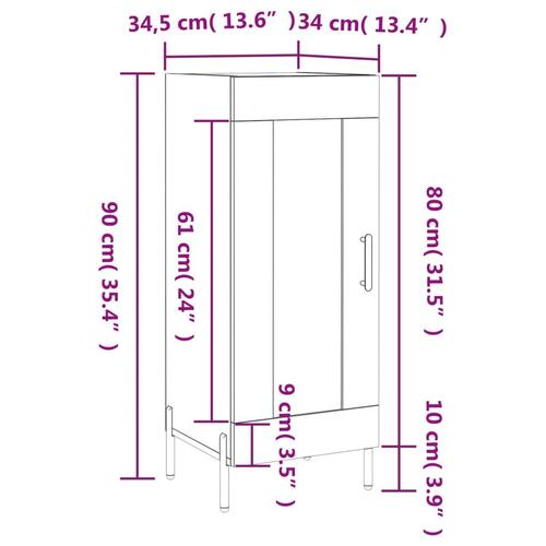 Skænk 34,5x34x90 cm konstrueret træ betongrå