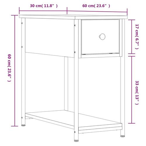 Sengeborde 2 stk. 30x60x60 cm konstrueret træ sonoma-eg