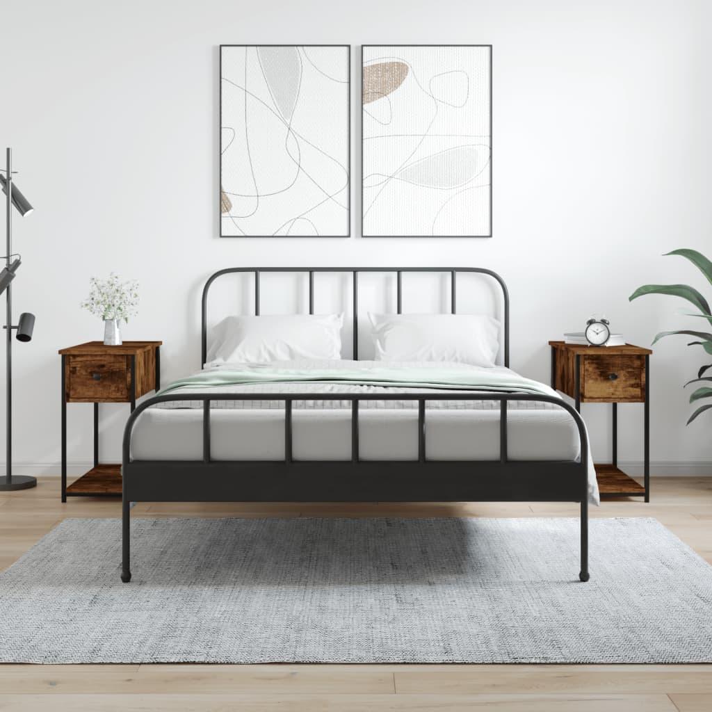 Sengeborde 2 stk. 30x60x60 cm røget egetræsfarve