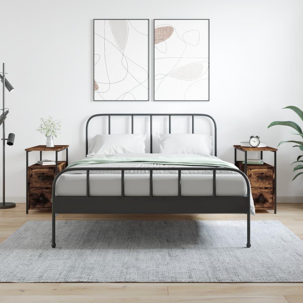 Sengeborde 2 stk. 30x60x60 cm røget egetræsfarve