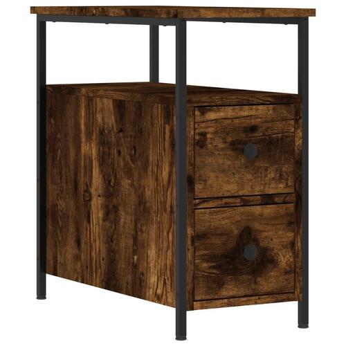 Sengeborde 2 stk. 30x60x60 cm røget egetræsfarve