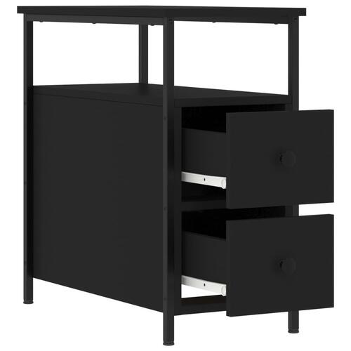 Sengebord 2 stk. 30x60x60 cm konstrueret træ sort