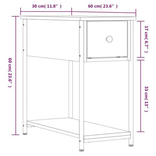 Sengebord 2 stk. 30x60x60 cm konstrueret træ sort