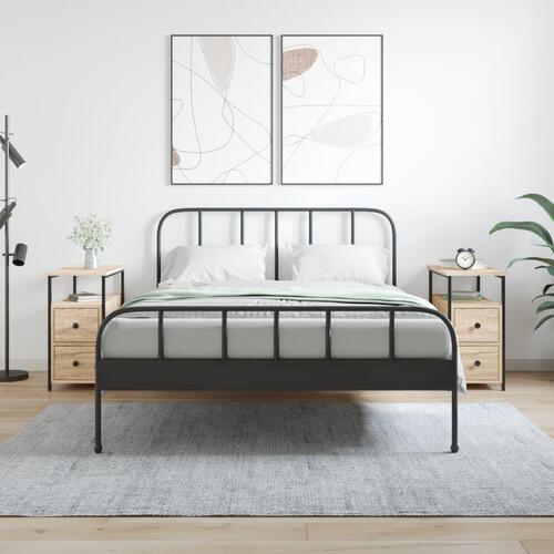 Sengeborde 2 stk. 30x60x60 cm konstrueret træ sonoma-eg