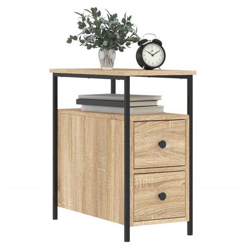 Sengeborde 2 stk. 30x60x60 cm konstrueret træ sonoma-eg