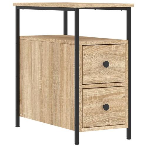 Sengeborde 2 stk. 30x60x60 cm konstrueret træ sonoma-eg