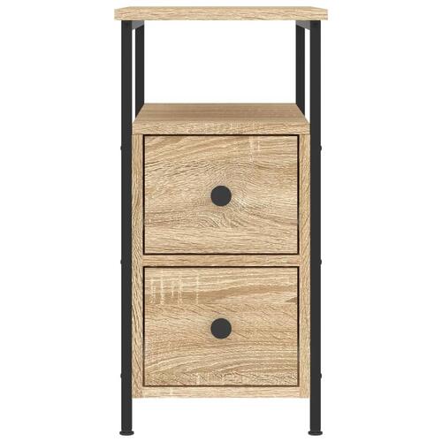 Sengeborde 2 stk. 30x60x60 cm konstrueret træ sonoma-eg