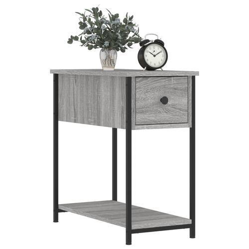 Sengeborde 2 stk. 30x60x60 cm konstrueret træ grå sonoma-eg