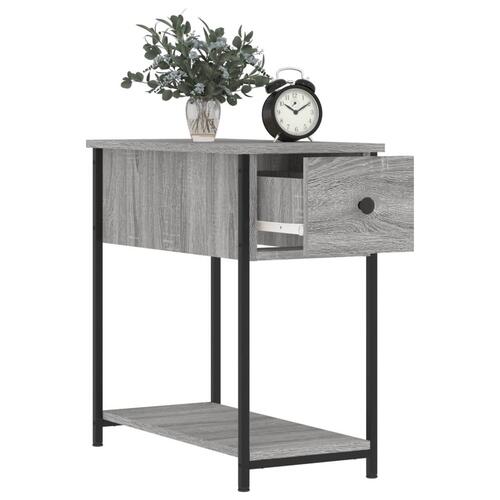 Sengeborde 2 stk. 30x60x60 cm konstrueret træ grå sonoma-eg