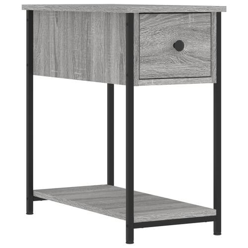 Sengeborde 2 stk. 30x60x60 cm konstrueret træ grå sonoma-eg