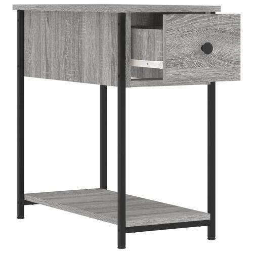 Sengeborde 2 stk. 30x60x60 cm konstrueret træ grå sonoma-eg