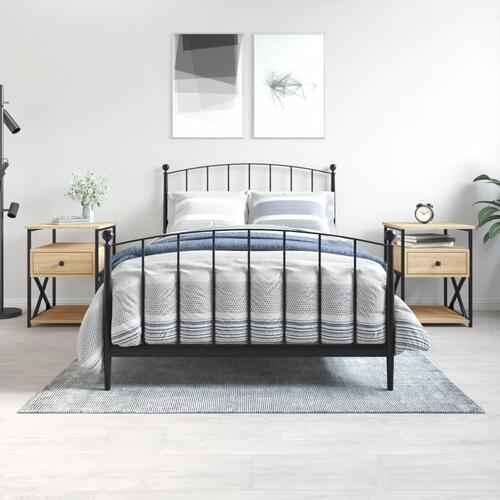 Sengeborde 2 stk. 40x42x55 cm konstrueret træ sonoma-eg