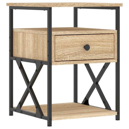 Sengeborde 2 stk. 40x42x55 cm konstrueret træ sonoma-eg