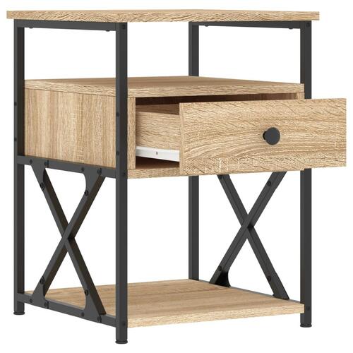 Sengeborde 2 stk. 40x42x55 cm konstrueret træ sonoma-eg