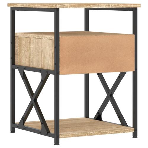 Sengeborde 2 stk. 40x42x55 cm konstrueret træ sonoma-eg