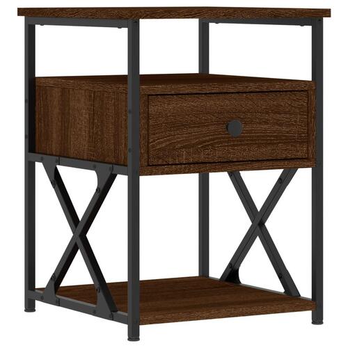 Sengeborde 2 stk. 40x42x55 cm konstrueret træ brunt egetræ