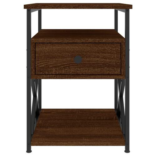 Sengeborde 2 stk. 40x42x55 cm konstrueret træ brunt egetræ