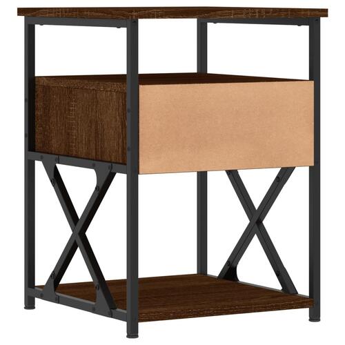 Sengeborde 2 stk. 40x42x55 cm konstrueret træ brunt egetræ