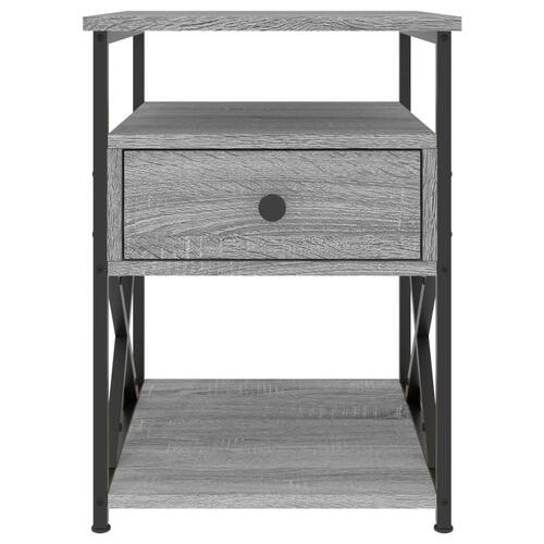 Sengeborde 2 stk. 40x42x55 cm konstrueret træ grå sonoma-eg