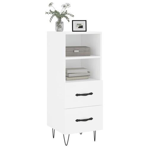 Skænk 34,5x34x90 cm konstrueret træ hvid