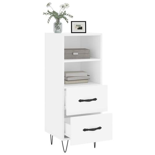 Skænk 34,5x34x90 cm konstrueret træ hvid