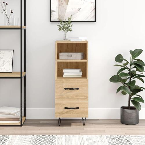 Skænk 34,5x34x90 cm konstrueret træ sonoma-eg