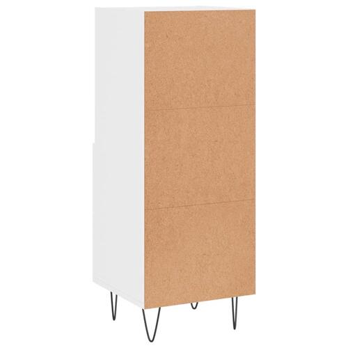 Skænk 34,5x34x90 cm konstrueret træ hvid højglans