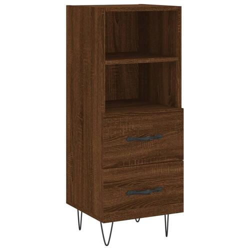 Skænk 34,5x34x90 cm konstrueret træ brun egetræsfarve