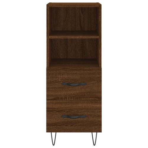 Skænk 34,5x34x90 cm konstrueret træ brun egetræsfarve