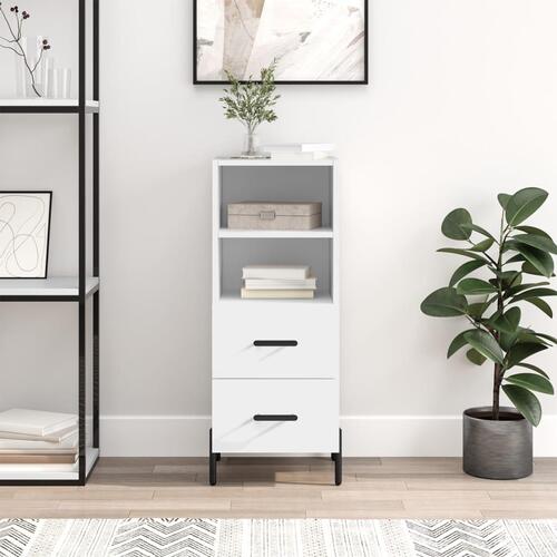 Skænk 34,5x34x90 cm konstrueret træ hvid