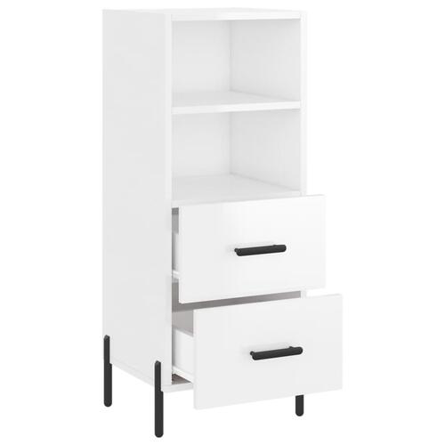 Skænk 34,5x34x90 cm konstrueret træ hvid højglans