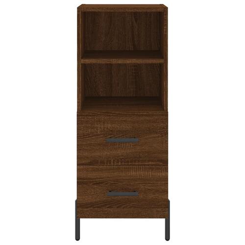 Skænk 34,5x34x90 cm konstrueret træ brun egetræsfarve