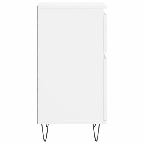 Skænk 40×35×70 cm i hvidt konstrueret træ med jernben