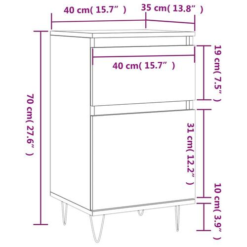 Skænk 40x35x70 cm konstrueret træ betongrå