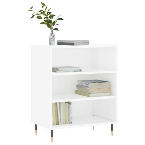 Skænk 57x35x70 cm konstrueret træ hvid højglans