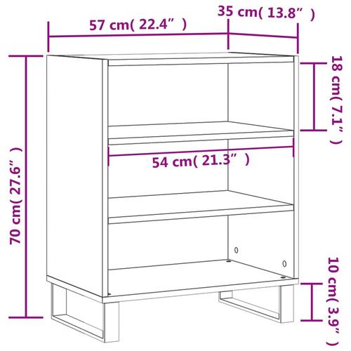 Skænk 57x35x70 cm konstrueret træ sort