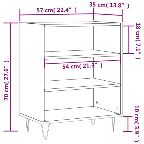 Skænk 57x35x70 cm konstrueret træ sonoma-eg
