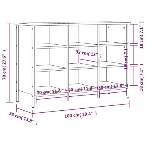 Skoreol 100x35x70 cm konstrueret træ sonoma-eg