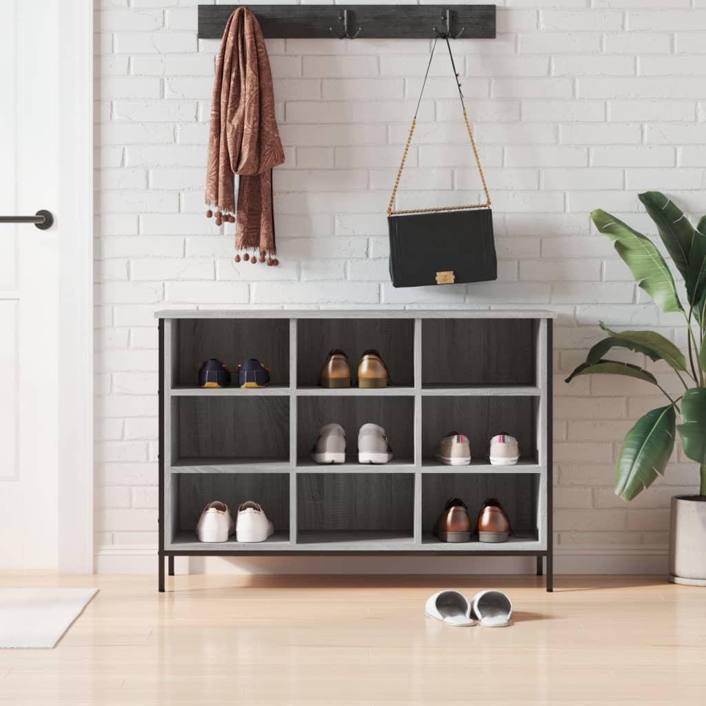 Skoskab 100x35x70 cm konstrueret træ grå sonoma-eg