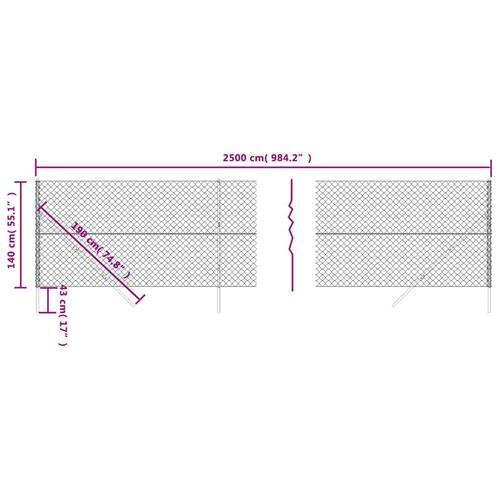 Trådhegn 1,4x25 m antracitgrå