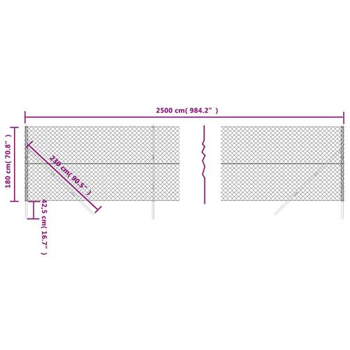 Trådhegn 1,8x25 m antracitgrå