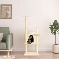 Kradsetræ med sisalkradsestolper 132 cm cremefarvet