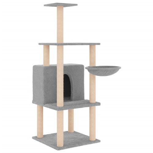 Kradsetræ med sisalstolper 132 cm lysegrå
