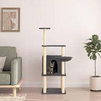 Kradsetræ med sisalstolper 132 cm mørkegrå