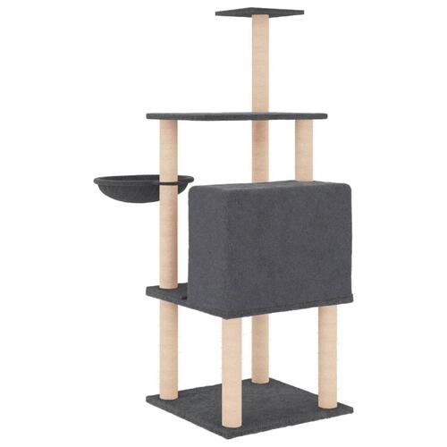 Kradsetræ med sisalstolper 132 cm mørkegrå