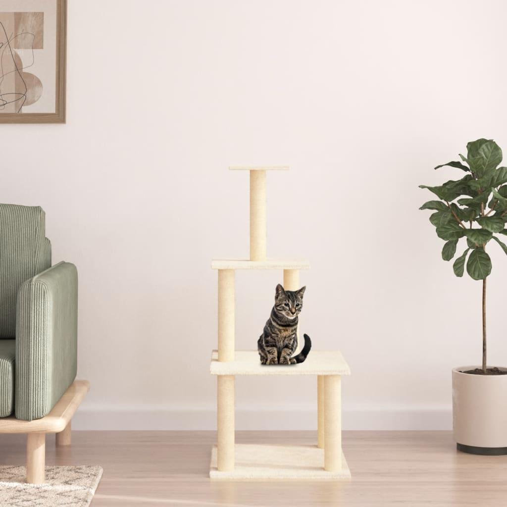 Kradsetræ med sisalkradsestolper 111 cm cremefarvet billede
