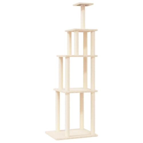 Kradsetræ med sisalstolper 183 cm cremefarvet