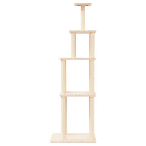 Kradsetræ med sisalstolper 183 cm cremefarvet