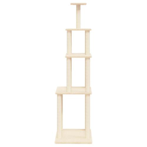 Kradsetræ med sisalstolper 183 cm cremefarvet